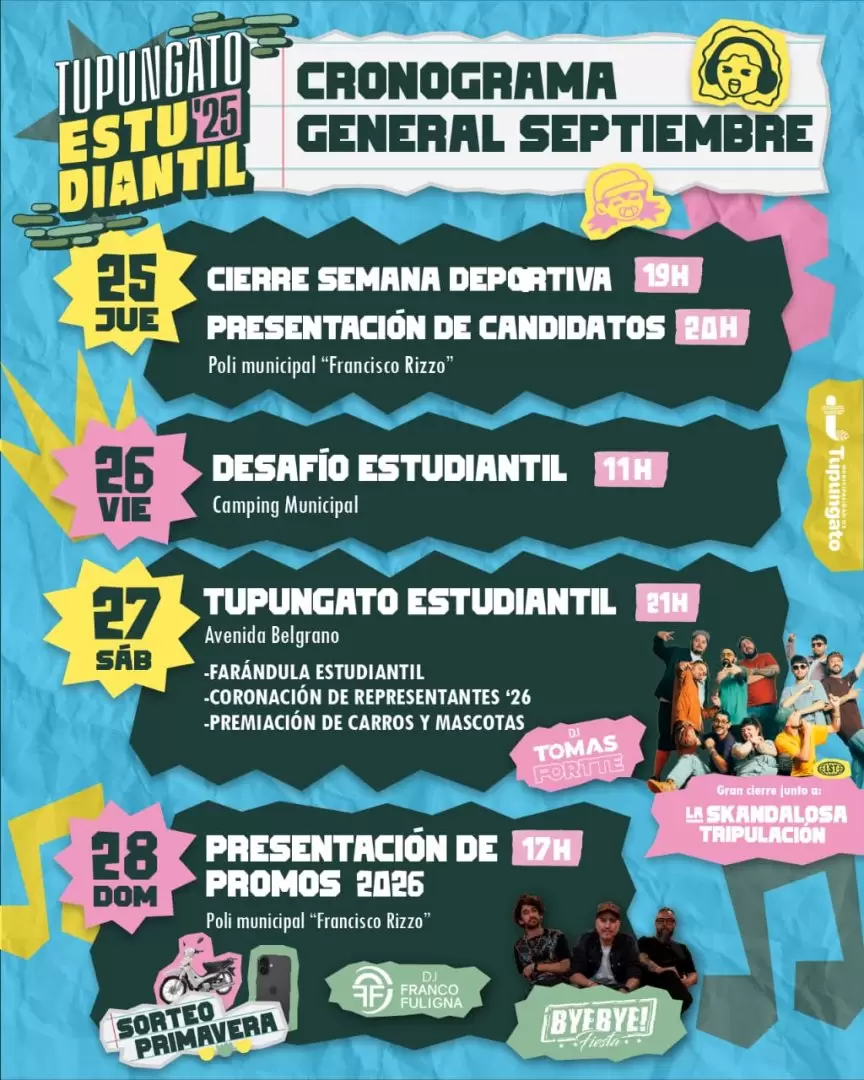 Conocé todas las actividades preparadas para el cierre de Tupungato Estudiantil