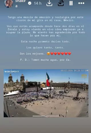 shakira y su emoci�n por cantar en M�xico