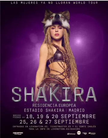 Shakira nuevas fechas en Madrid