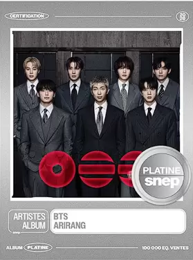 certificado platino para bts