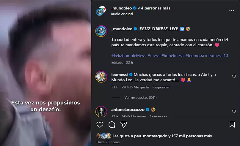 respuesta de messi al homenaje